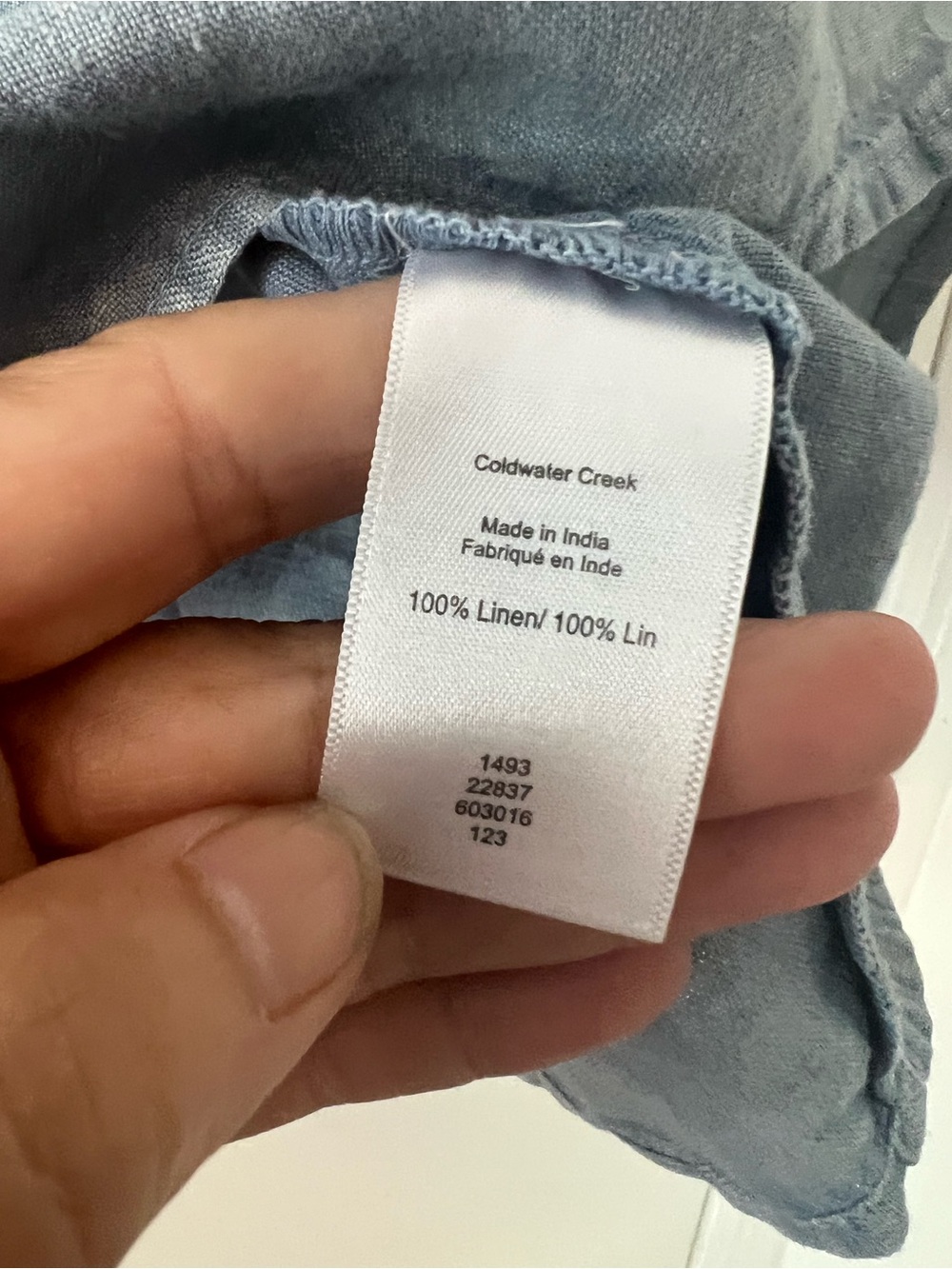Linen Coldwater Creek Light Blue Embroidered V-Neck Tunic size 2X (Q106) - Picture 3 of 10